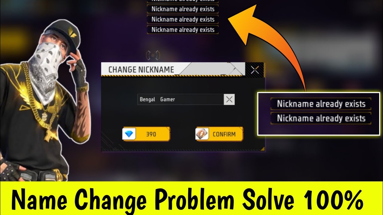 Free Fire Nickname Already Exists Problem | Free Fire Mein Name Change Nahi Ho Raha