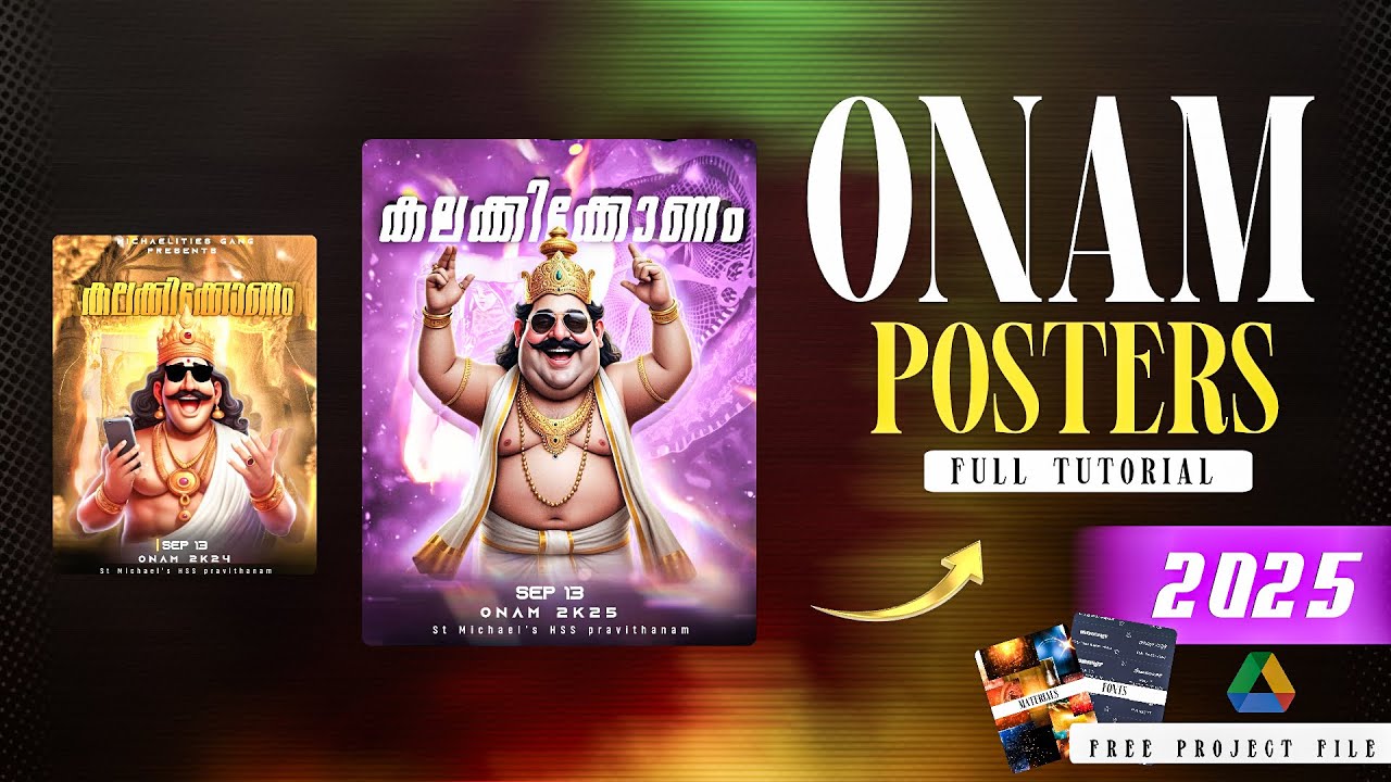 ONAM 2025 🔥 POSTER MAKING COMPLETE TUTORIAL || NEW TRENDING ONAMCELEBRATION POSTER MAKING | ONAM 😍