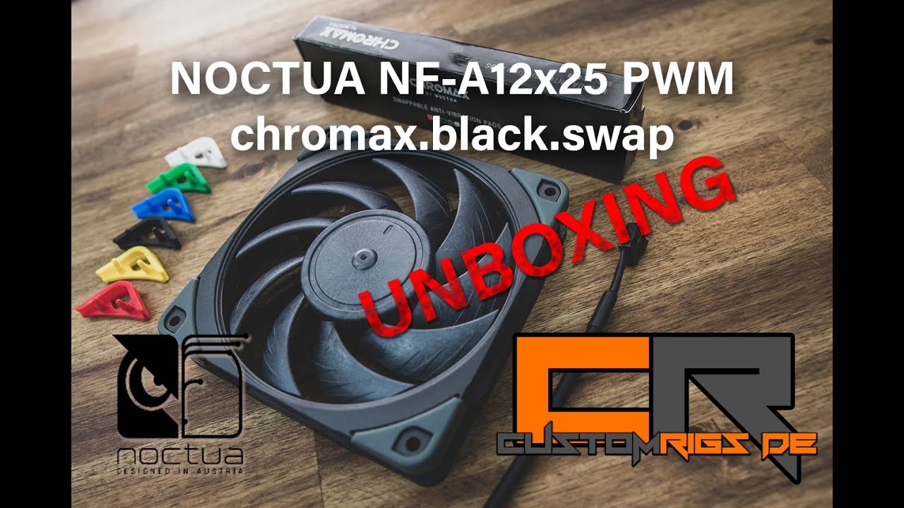 NOCTUA NF-A12x25 PWM chromax black swap UNBOXING