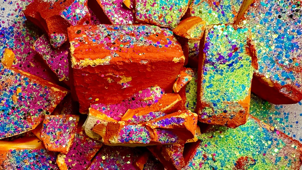 Bright Dyed Fresh Gym Chalk Crush ASMR