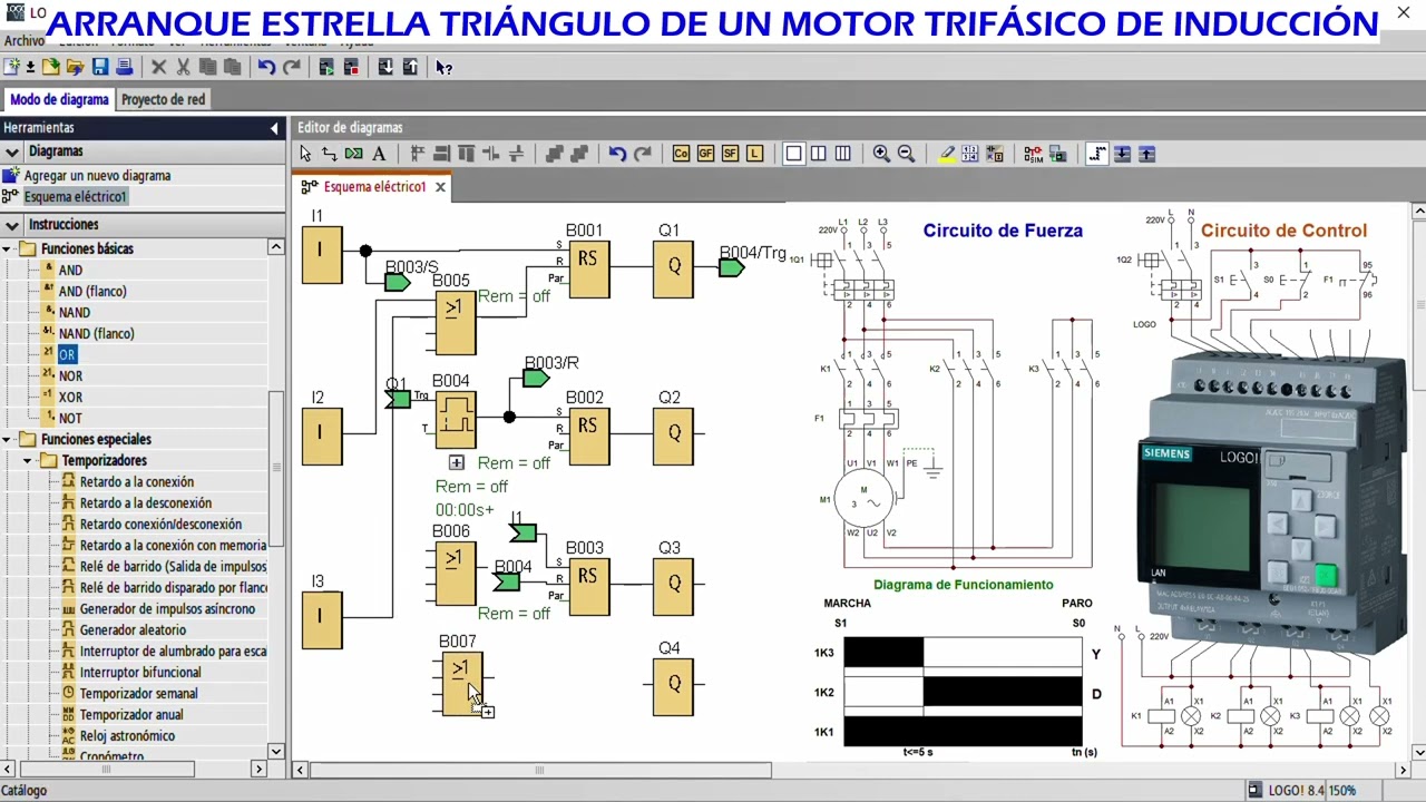 SIMULACIÓN 4.4 LOGO SOFT Arranque estrella triángulo de un motor trifásico