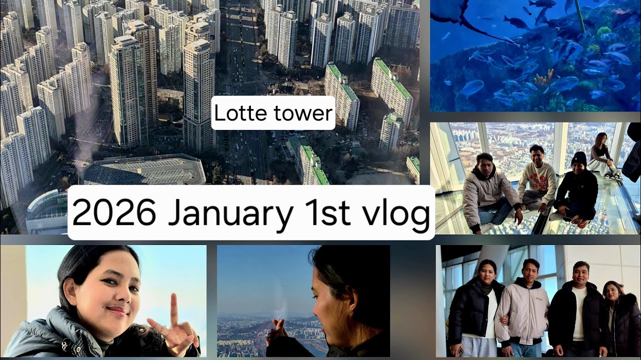 2026 January ￼1st Lotte Tower & Aquarium ￼seoul vlog..! Southkorea🇰🇷