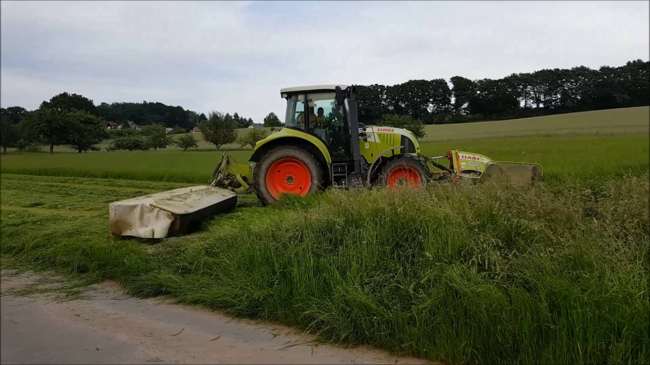 2 Schnitt 2016 Mähen mit Claas Arion 520 und Claas Disco 3100 F und Claas Disco 3050
