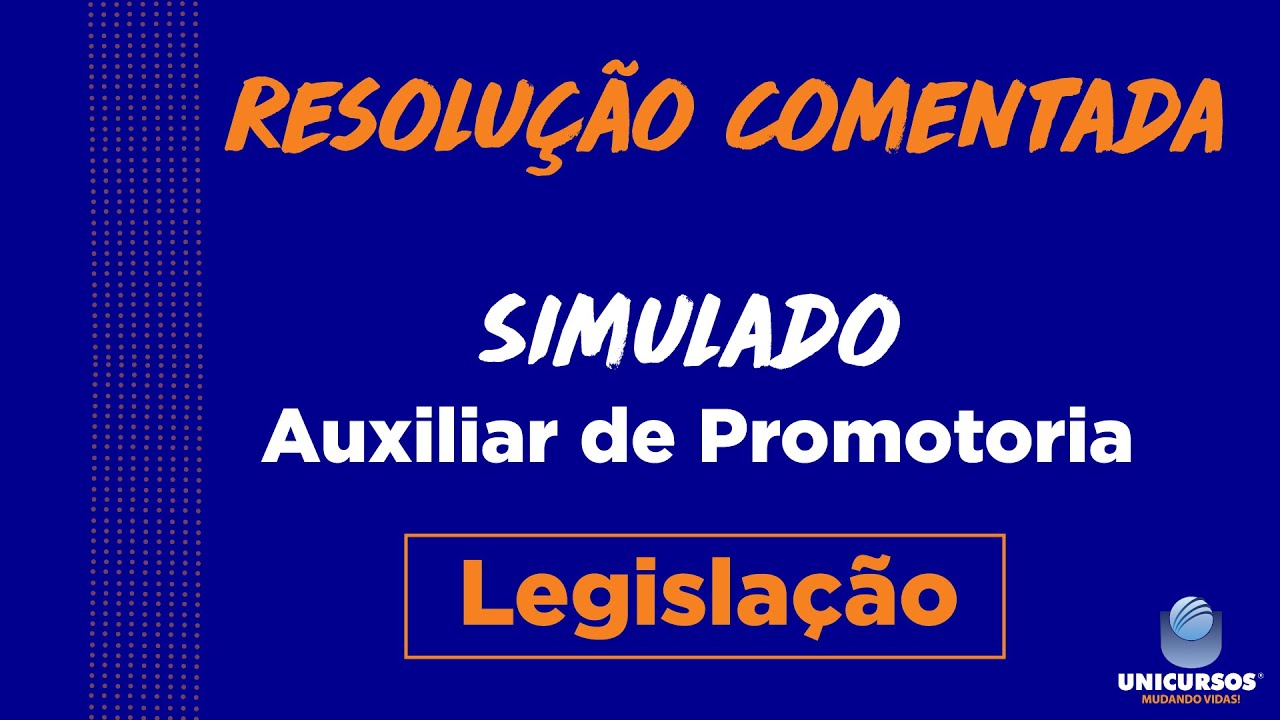 Simulado Auxiliar de Promotoria MP-SP -  Legislação | CORREÇÃO COMENTADA