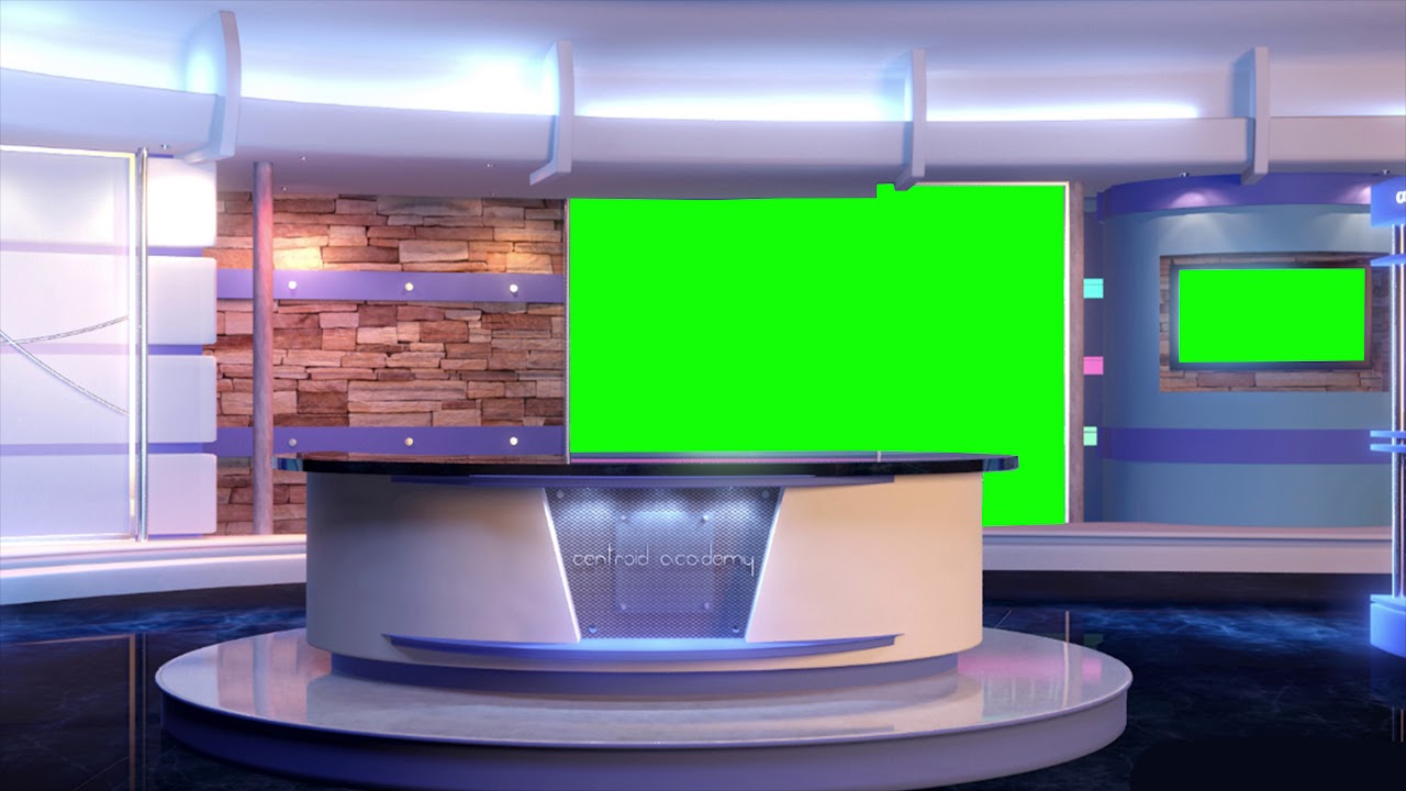 News Studio 2018 4K Greenscreen _ Set #006 | Visual Effects Channel