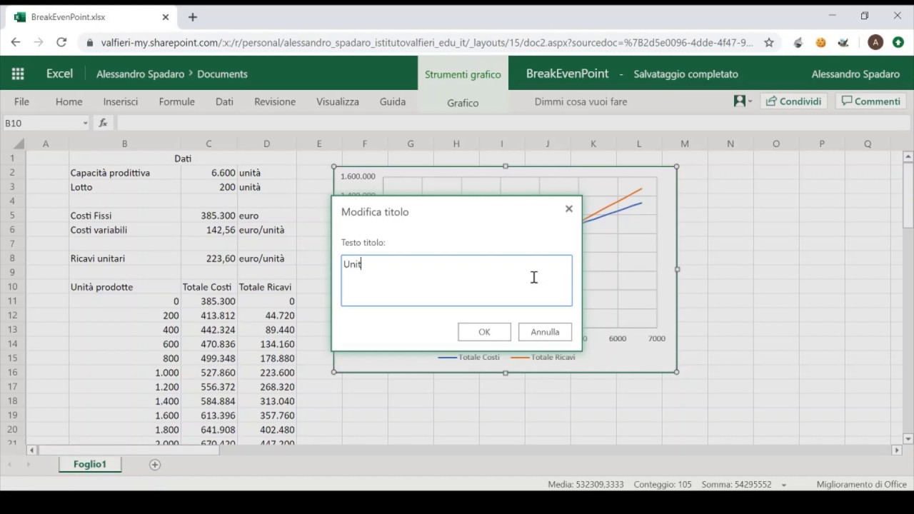 Excel - Break Even Point - punto di equilibrio