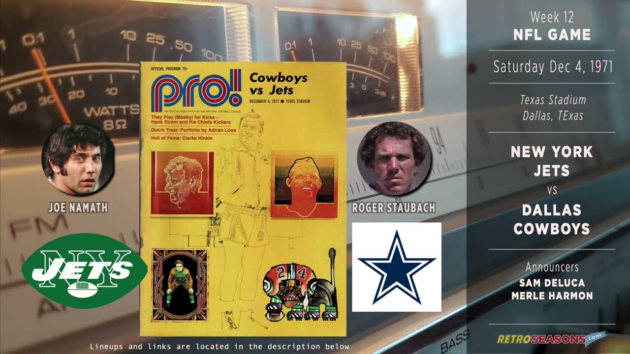 1971-Dec-04 &bull; NYJ/DAL &bull; New York Jets vs Dallas Cowboys - Radio Broadcast