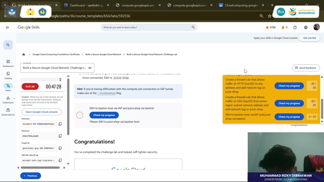 Lab 6 &ndash; Build a Secure Google Cloud Network: Challenge Lab | Google Cloud Computing Foundations