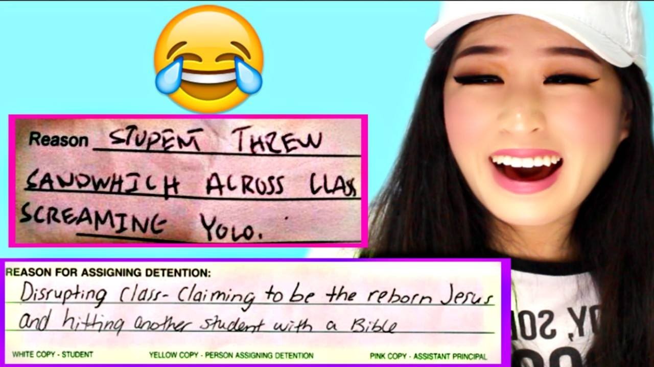 THE FUNNIEST SCHOOL DETENTION SLIPS!!