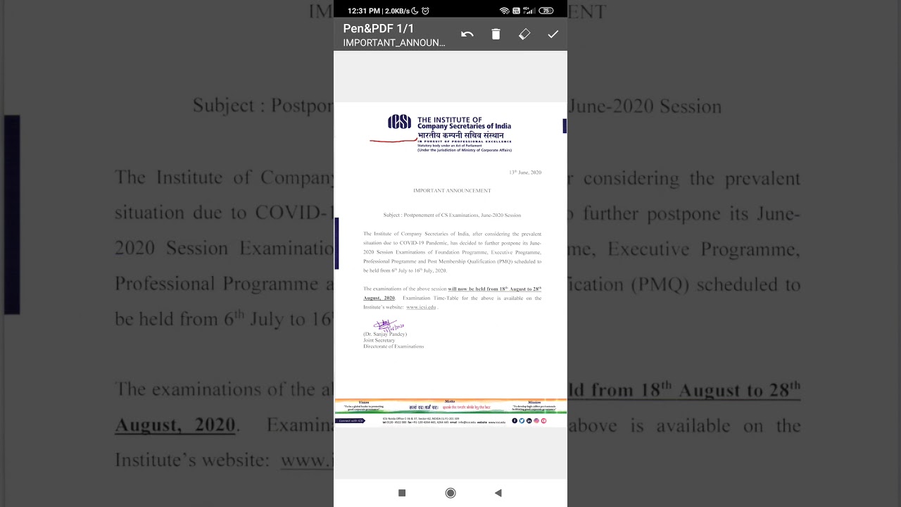 Important Announcement : ICSI Exams Postponed Again