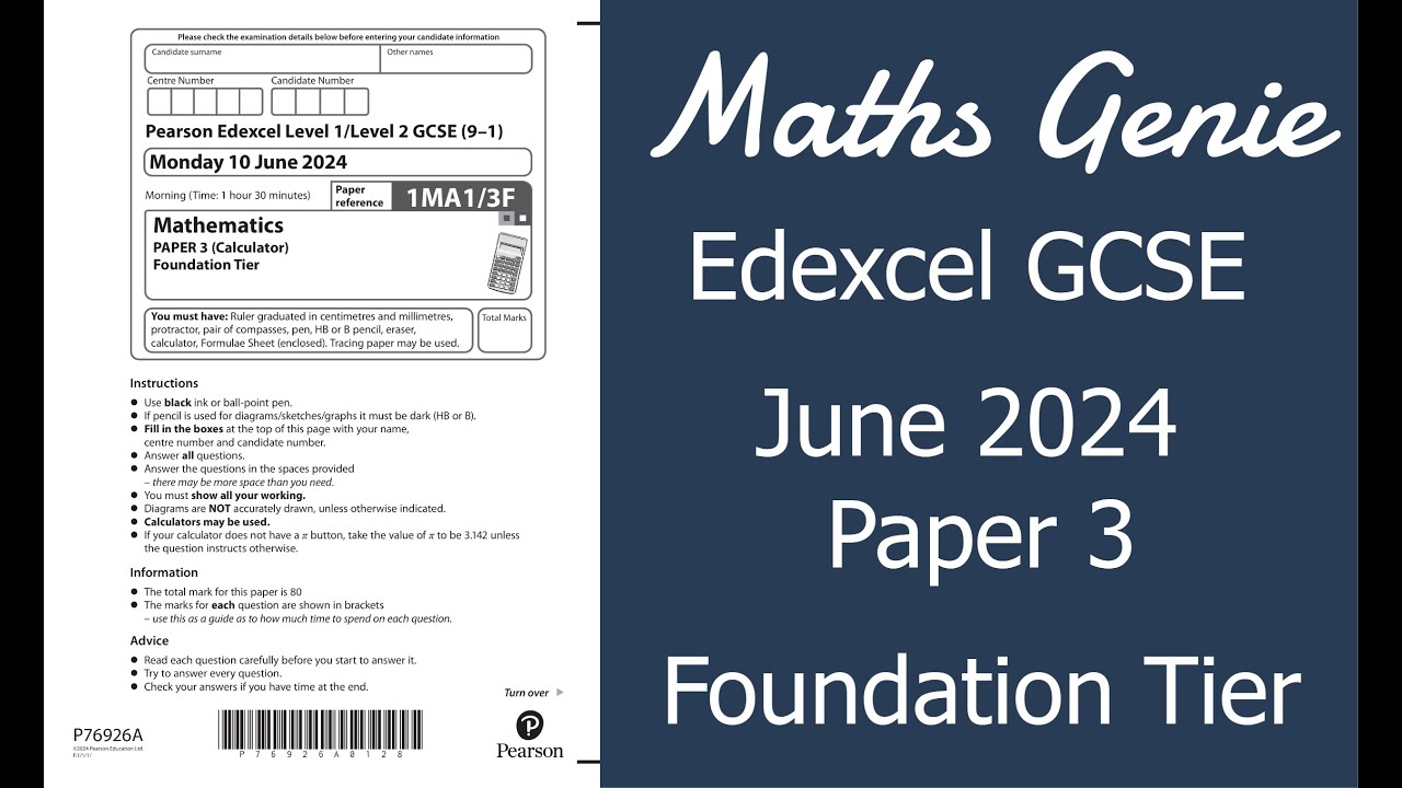 Обзор экзамена Edexcel Foundation Paper 3 мая 2024 г.