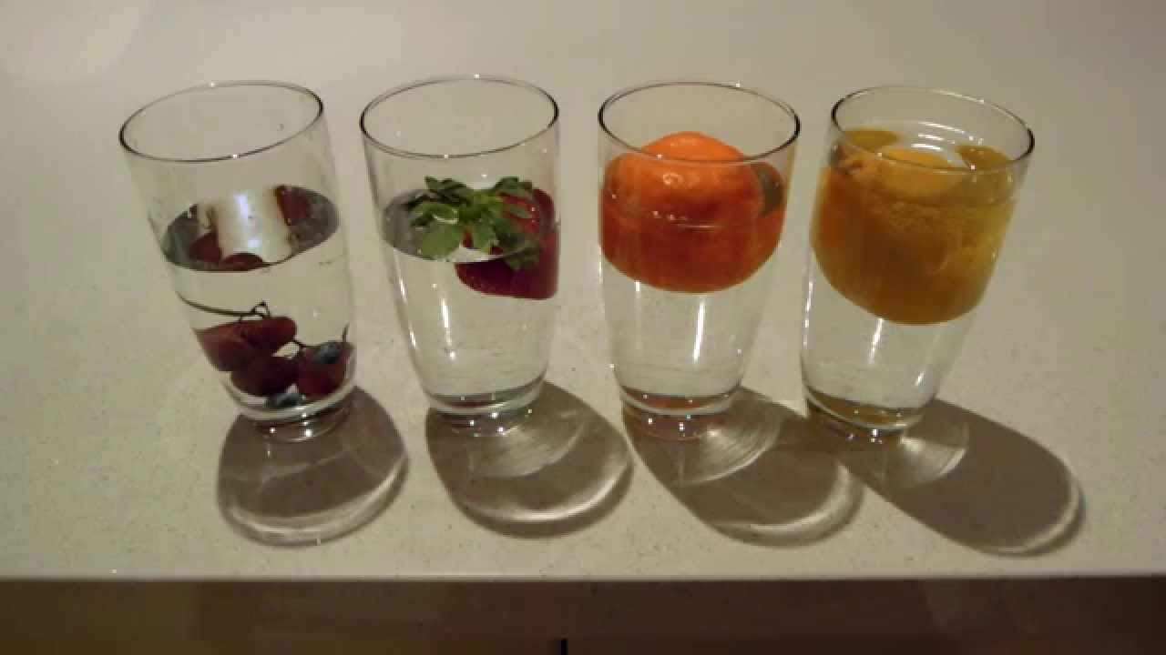 Testing and comparing the density of various fruits - Part 1