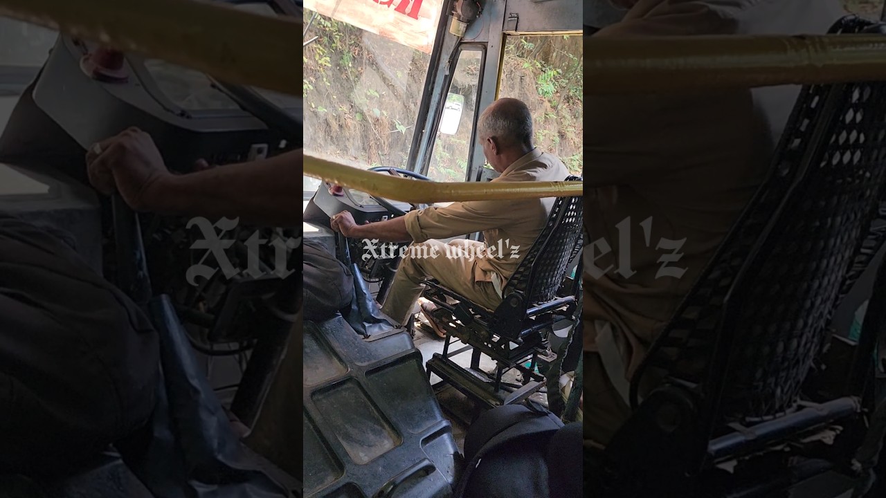 KSRTC bus Struggling in hairpin bend, senior Driver finding difficulty to change gear😓#shorts #ksrtc