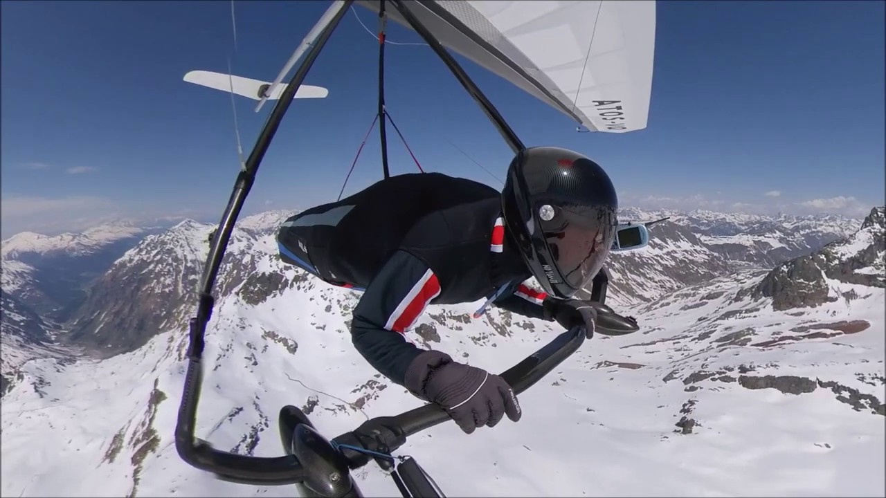 Hang gliding Swiss Alps: using Insta 360 one-x first time.