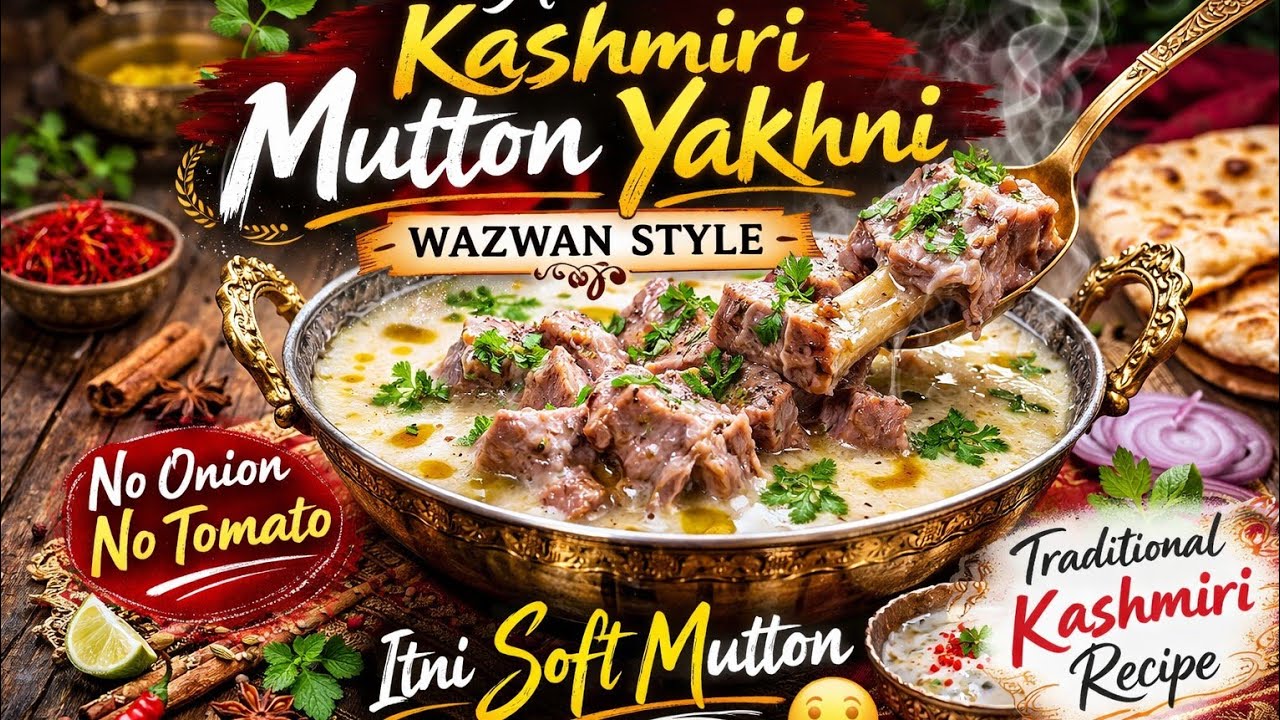 Wazwan Style Kashmiri Mutton Yakhni Ghar Par 😍 Itni Soft Mutton Ki Ungliyaan Chaat Jaoge!