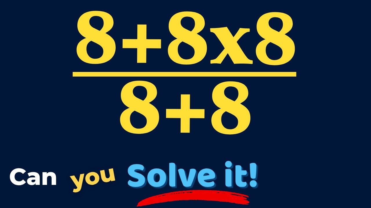 Эта простая математическая задача поставит в тупик всех! 8+8x8 / 8+8
