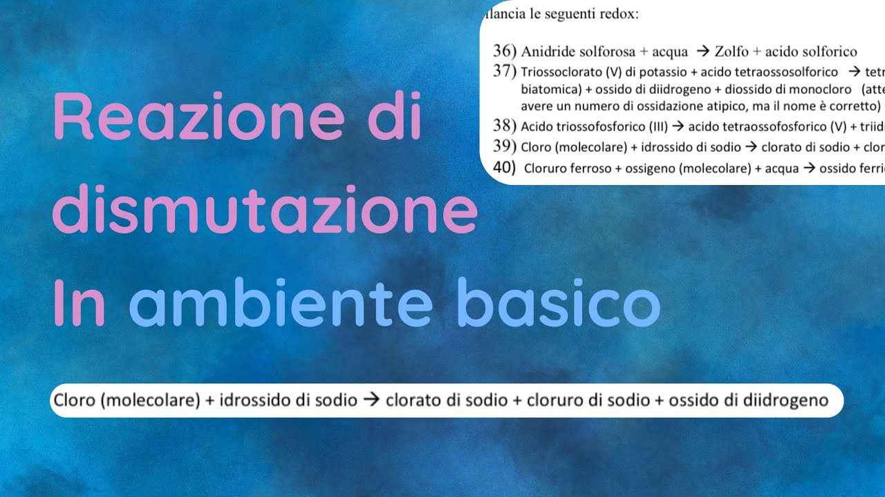 Bilanciamento di una Reazione di Dismutazione in ambiente basico (Redox)