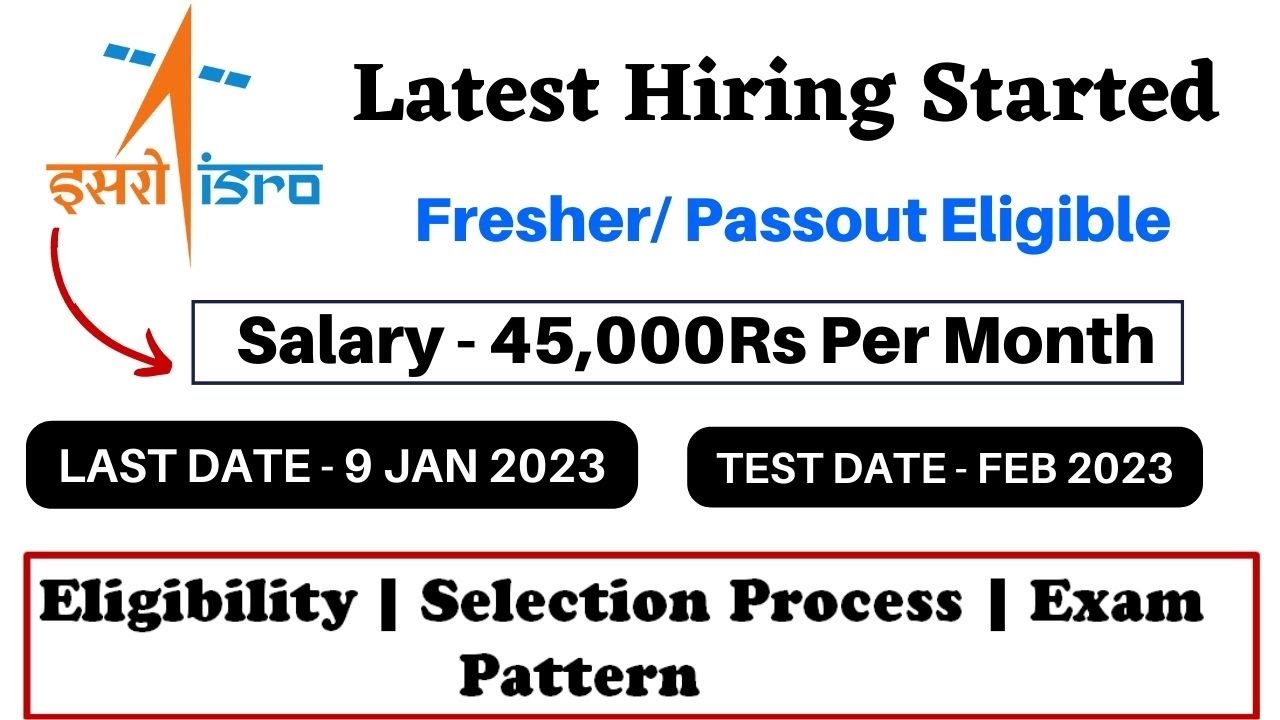 ISRO Latest Recruitment | Any Degree Apply | Salary 45000Rs - ISRO Selection Process | How To Apply
