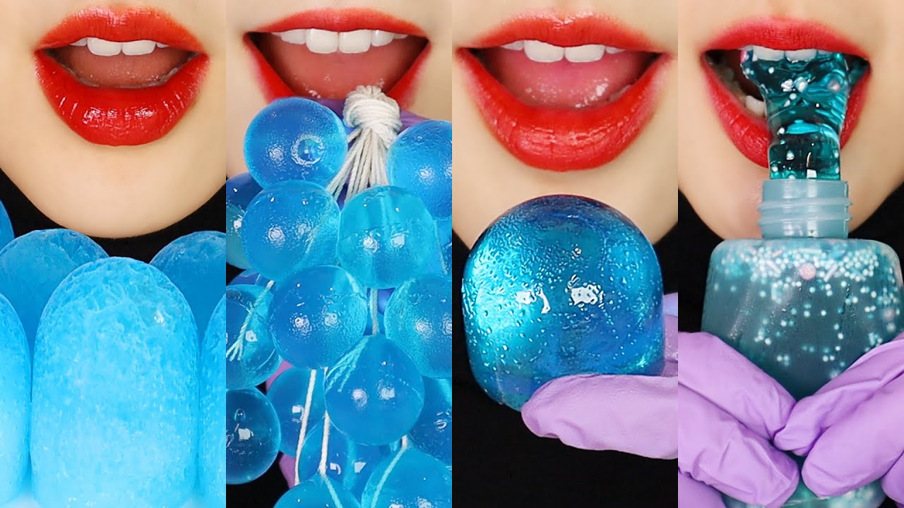 4HOURS EMOJI EATING ASMR FOR SLEEP, RELAXING EATING ASMR WAX CANDY HONEY JELLY, MINECRAFT FOOD ETC 💤