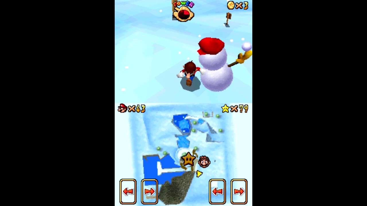 Super Mario 64 DS Part 74 Snowman's Land Snowman's Big Head