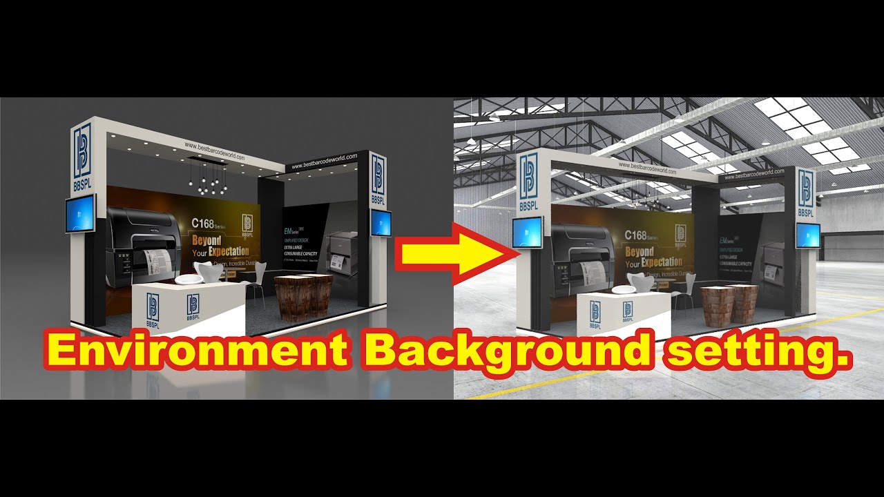 3Ds max Environment Background setting , Stall design environment background settings, stall design