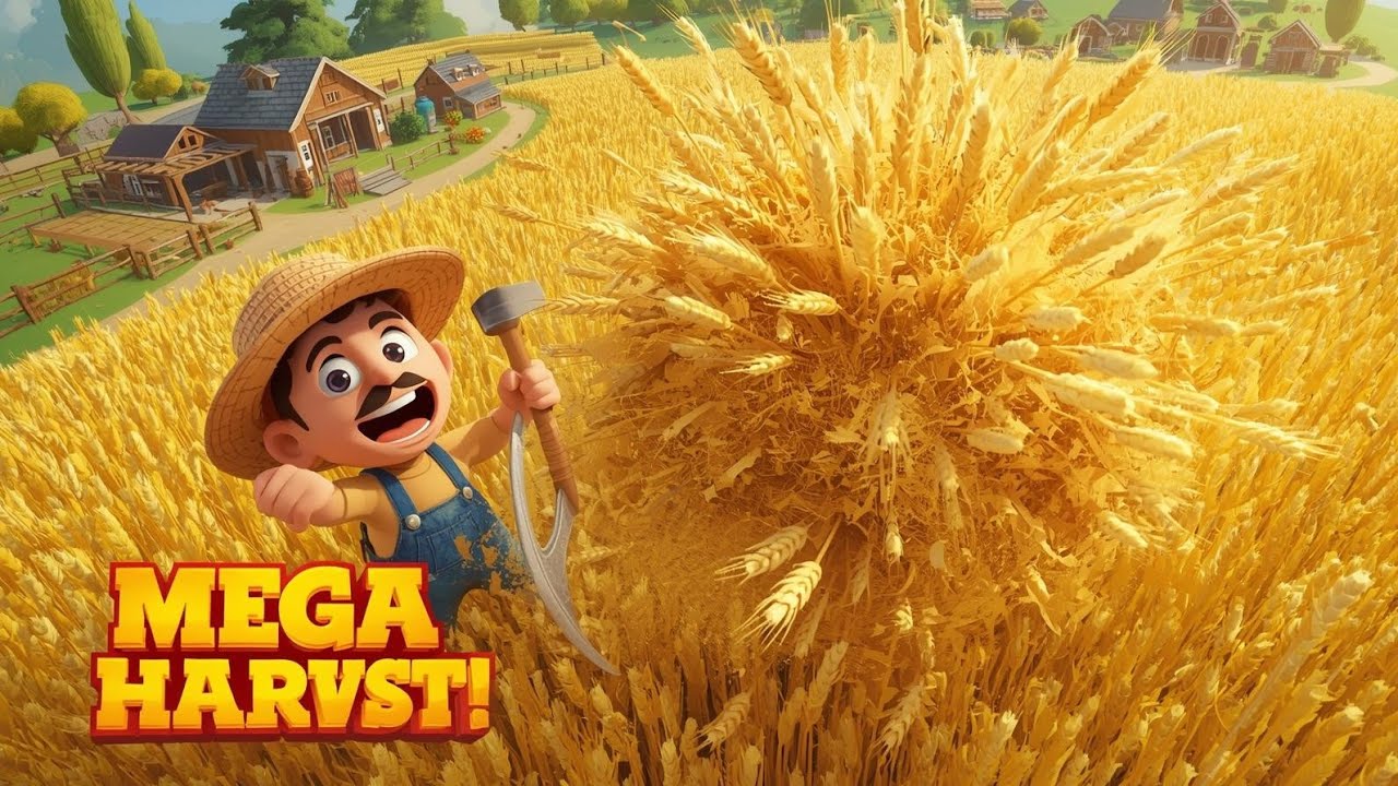 🌾 Mega Wheat Harvest! Crazy Farming Game Gameplay🌾