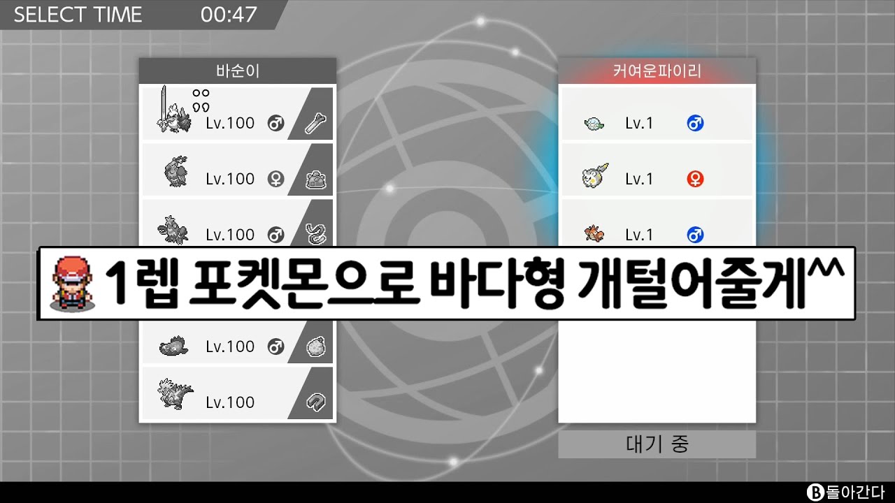 1레벨 포켓몬으로 개털어준다는 시청자/과연 결과는??