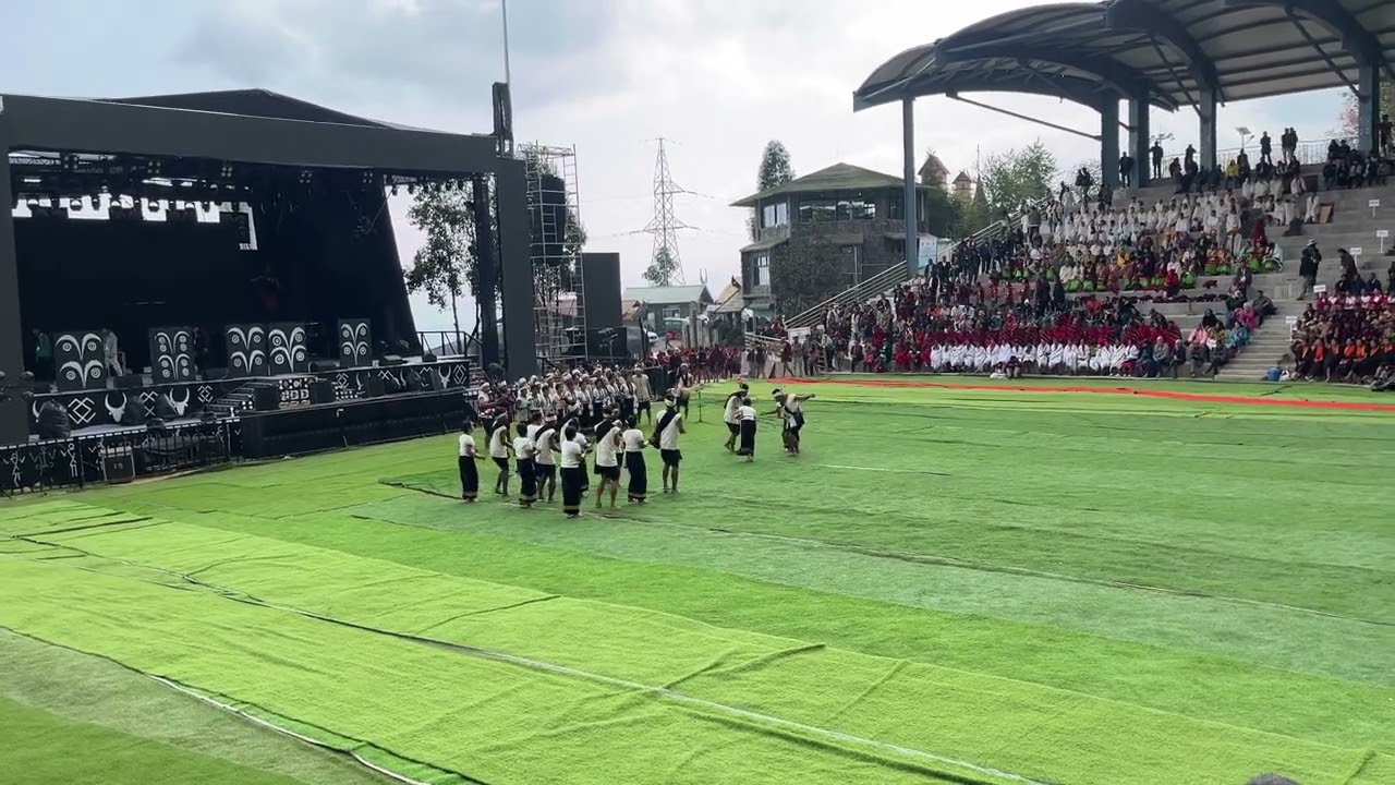 Kuki Cultural Troupe performing Lenkhom Lam/Lam Kol in the 25th edition of Hornbill Festival Day 6