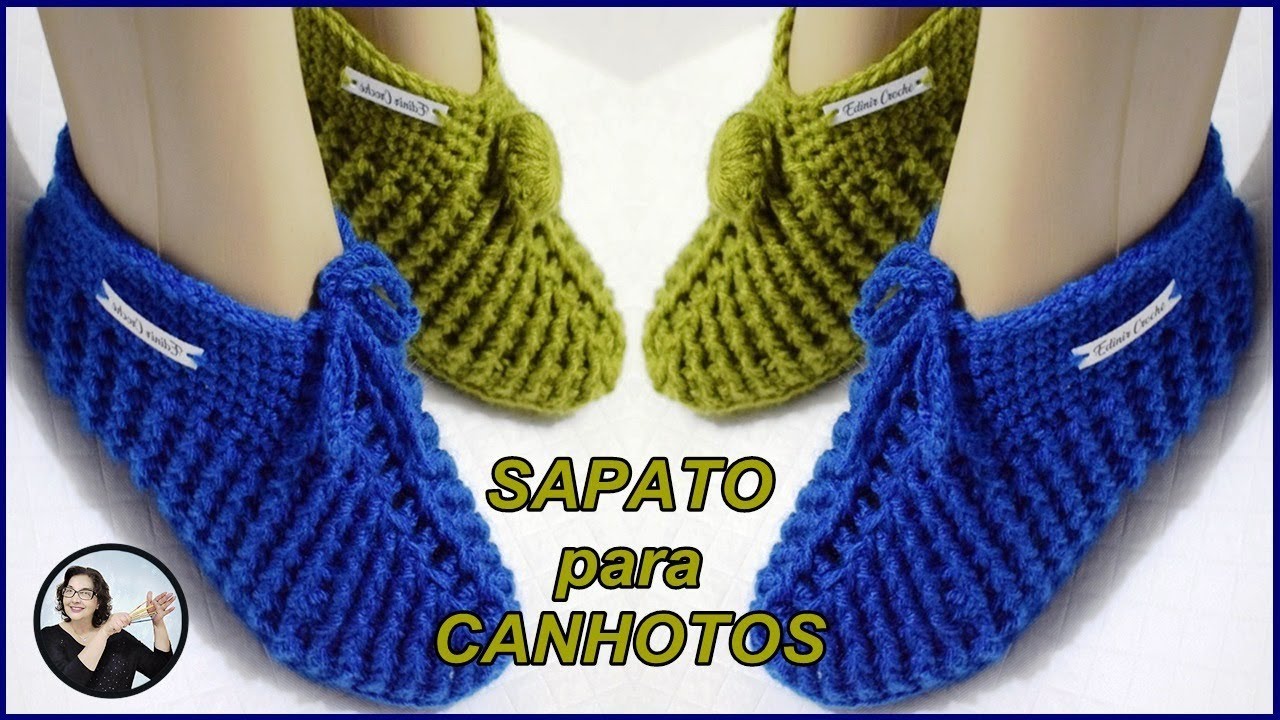 Sapatinho em Crochê Adulto para Canhotos