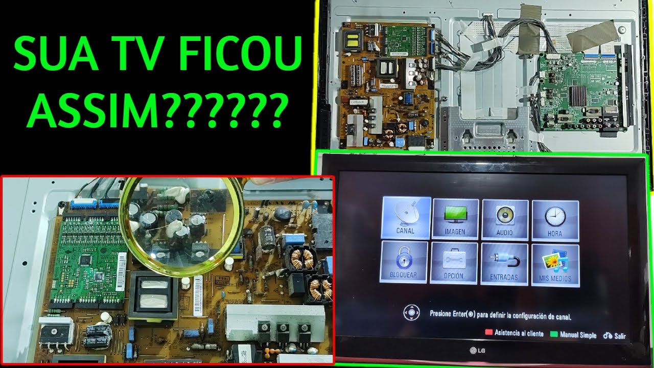 Tv lg 32le4600, não liga, acende led power, pisca e não liga.