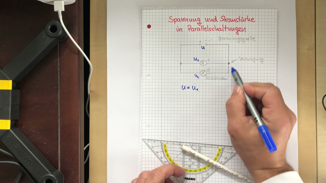 Spannung und Stromstärke in verzweigten Stromkreisen (Parallelschaltungen)