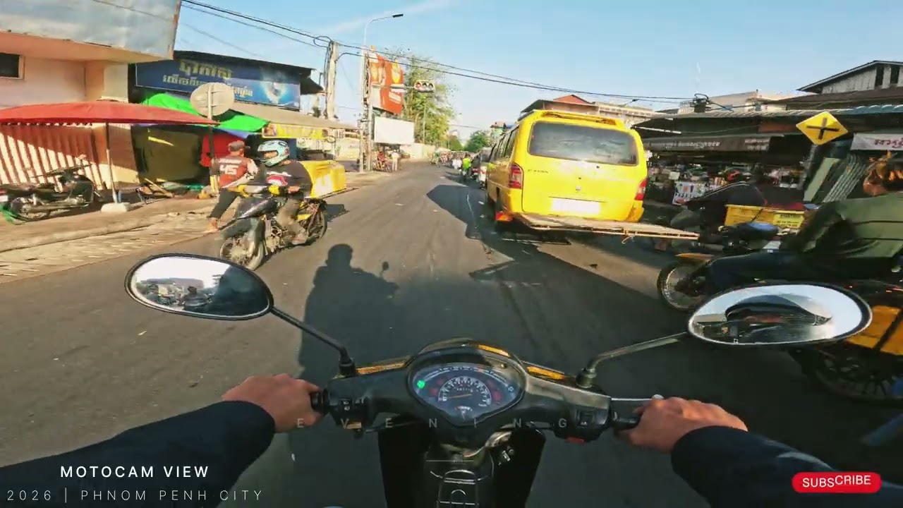 Episode 415: Evening riding tour in Phnom Penh City, Cambodia 🇰🇭 4K/30fps