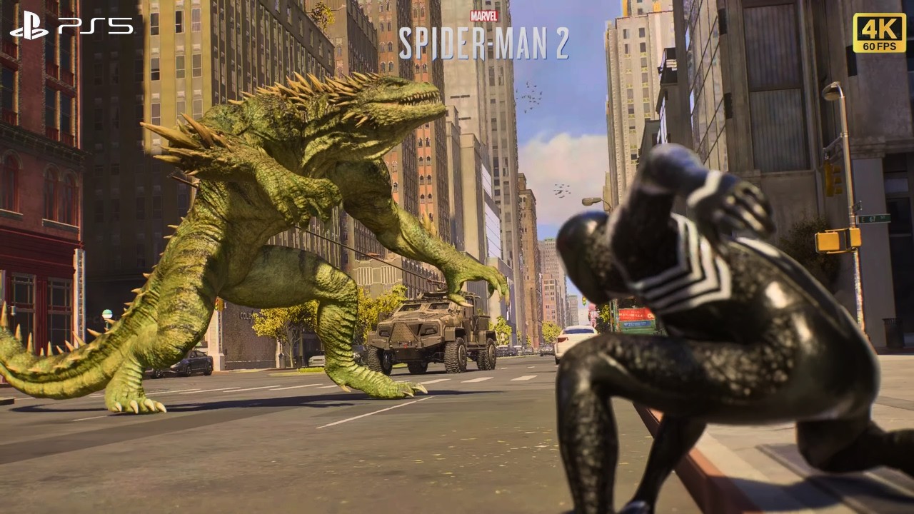 Spider Man as Venom vs Lizard Boss Fight | No Damage | Marvel’s Spider Man 2 | 4K 60FPS