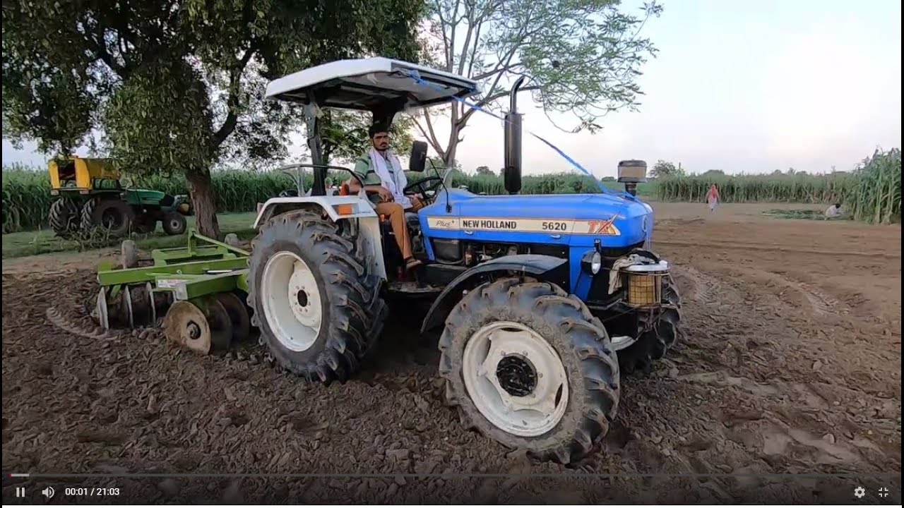New Holland 5620 plus 4x4 tractor Mileage test with 10x10 harrow