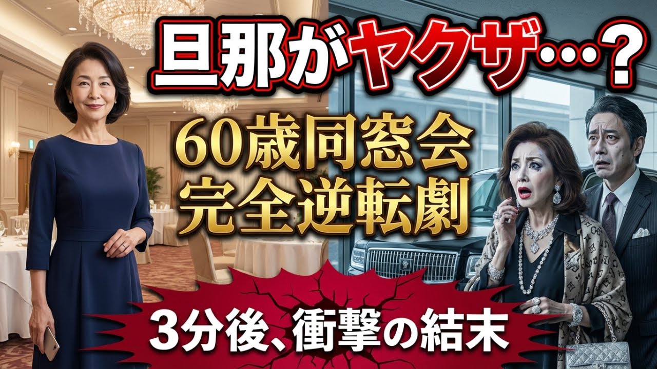 「旦那がヤクザ？」同窓会で虐められた私→3分後、50台の黒塗り車が到着して会場が静寂に包まれた。