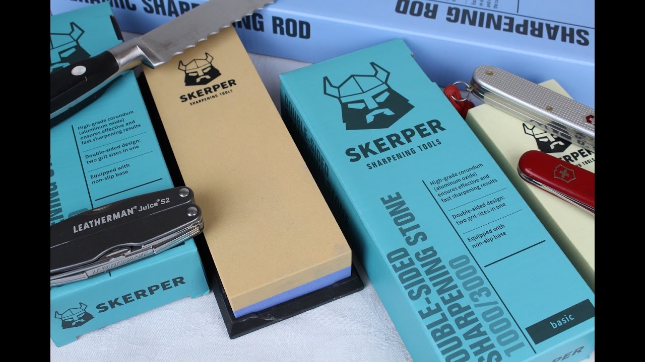 Базовый набор для заточки SKERPER *ОБЗОР* (180/600/1000/3000 с керамическим точильным стержнем, S...