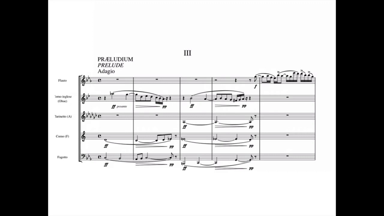 Carl Nielsen | Wind Quintet Op.43 III Prelude, Theme & Variations (with score)