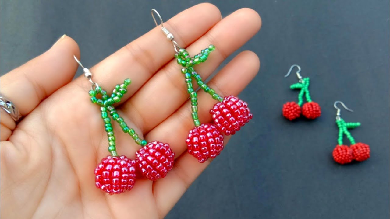 How To Make//Beaded Cherry Earrings//Beaded Earrings// useful & Easy