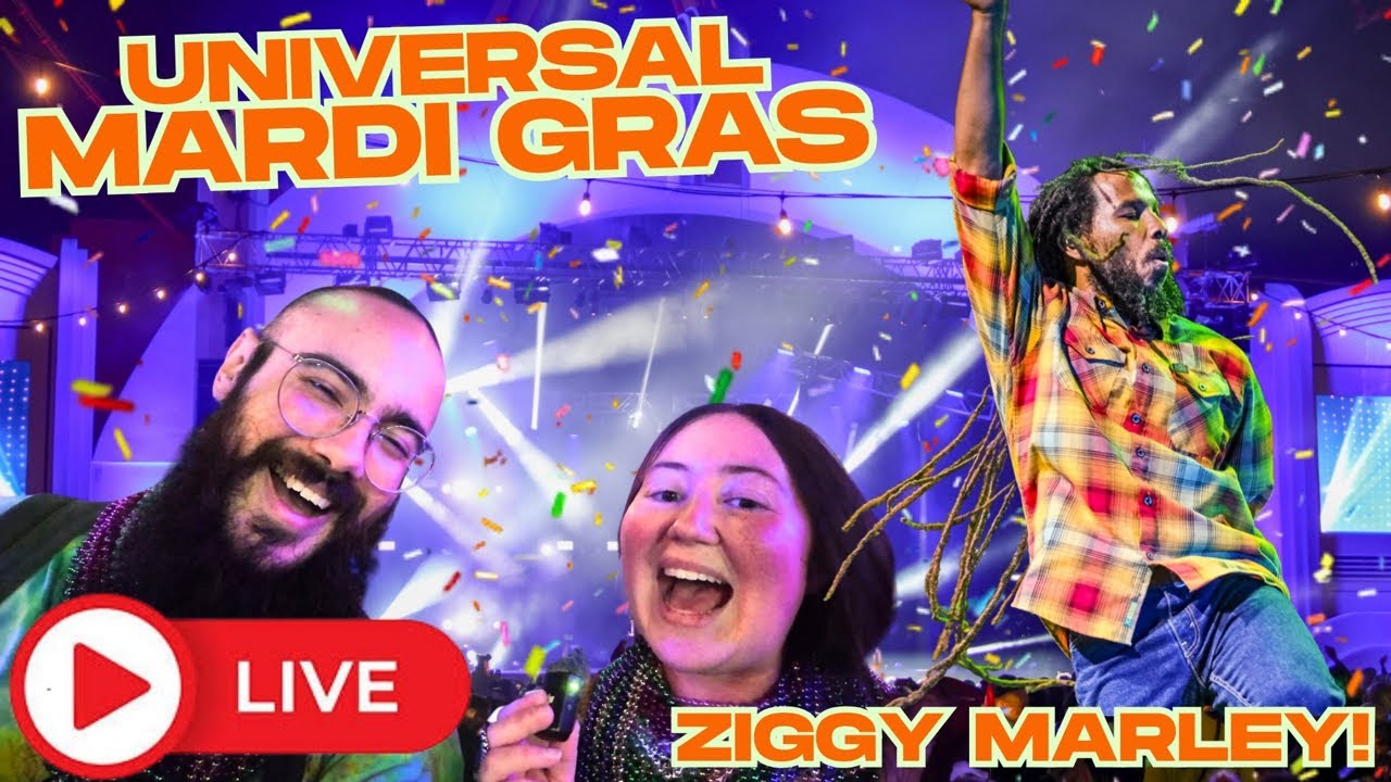 🔴 LIVE: Ziggy Marley at Universal Orlando Mardi Gras 2026 🎶 Parade, Beads & Drinks!