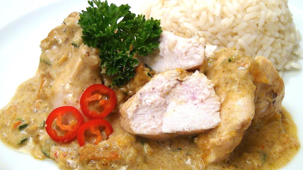 Hähnchen in Curry Kokos Sauce / Rezept / Video Anleitung