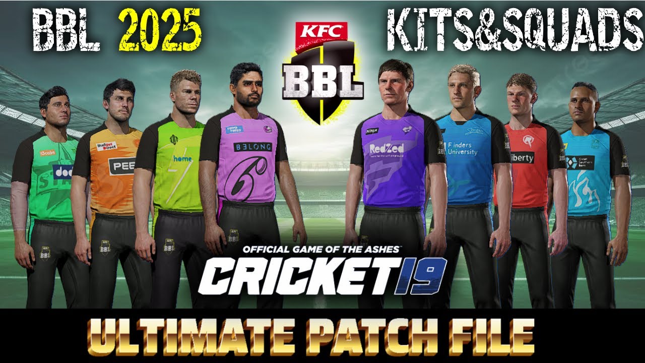 CRICKET 19: BBL(BIG BASH LEAGUE) 2025 KITS & SQUADS PATCH DOWNLOAD! (LINK IN DESCRIPTION).