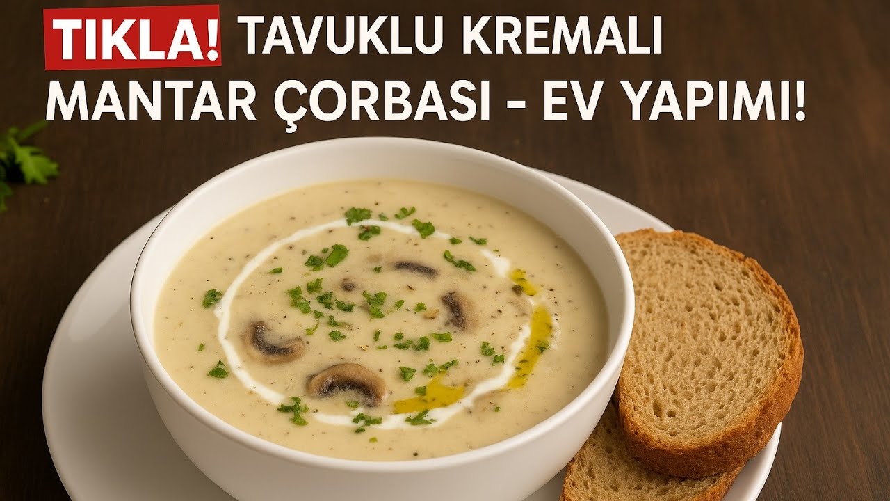 “Tadına Bakan Tarif İstiyor 😋 | Tavuklu Kremalı Mantar Çorbası Tarifi 🍄”