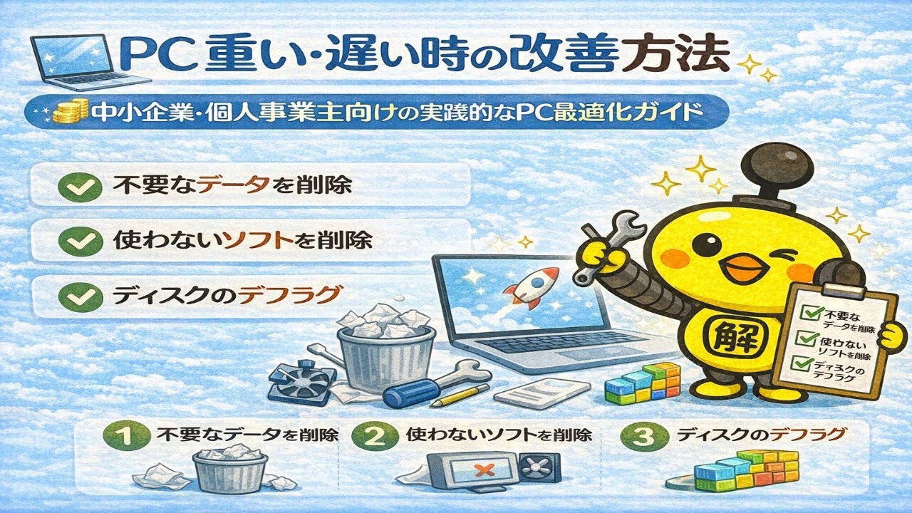 PCが重い・遅い時の改善完全ガイド｜原因・対策をわかりやすく解説