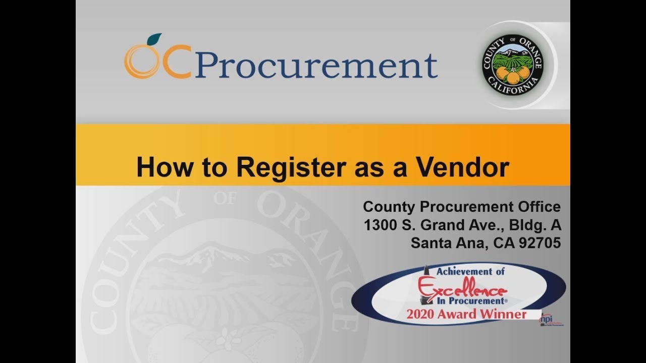 How to Register as a Vendor