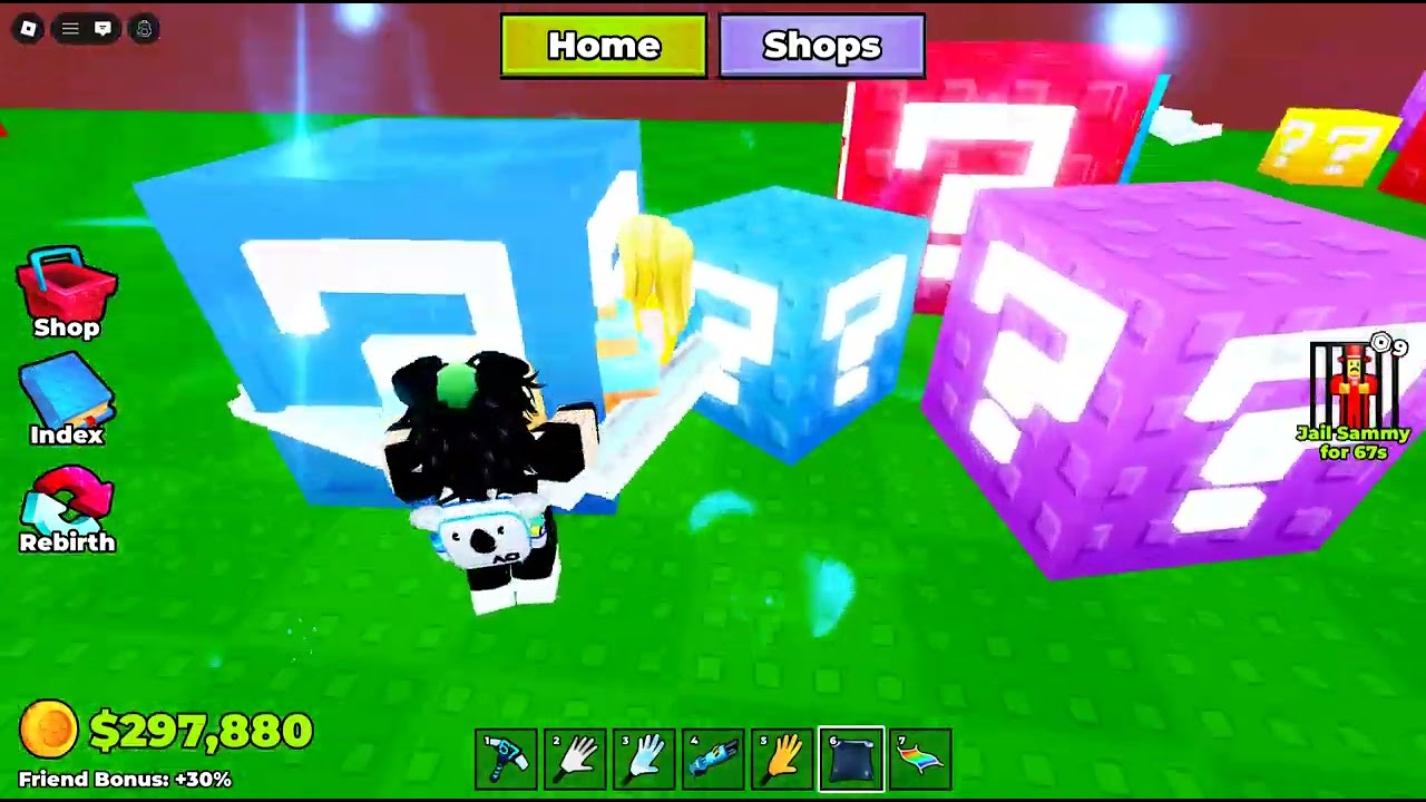 I play break a lucky block with my little brother and sisyer