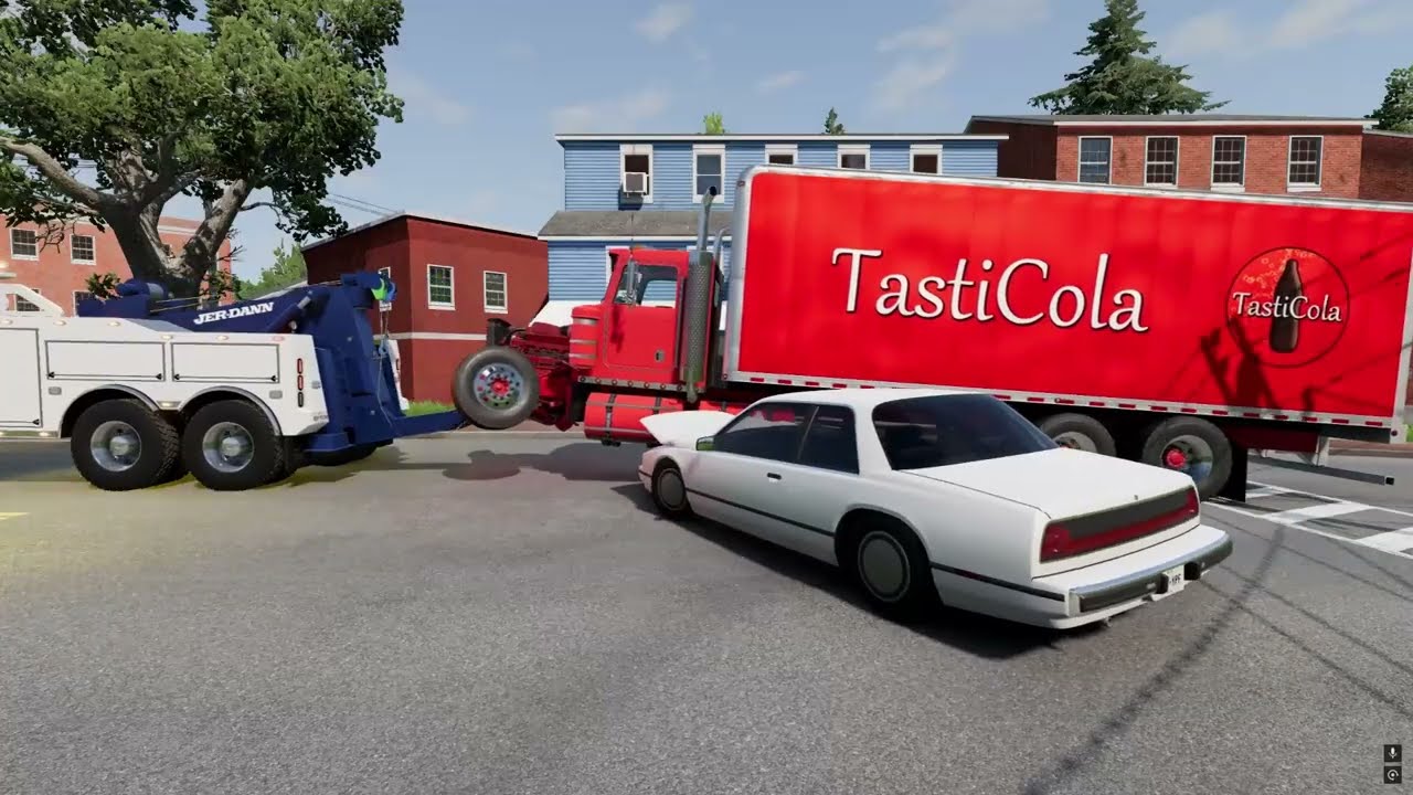 BeamNG Towing| TastiCola Truck Head-on into Tree