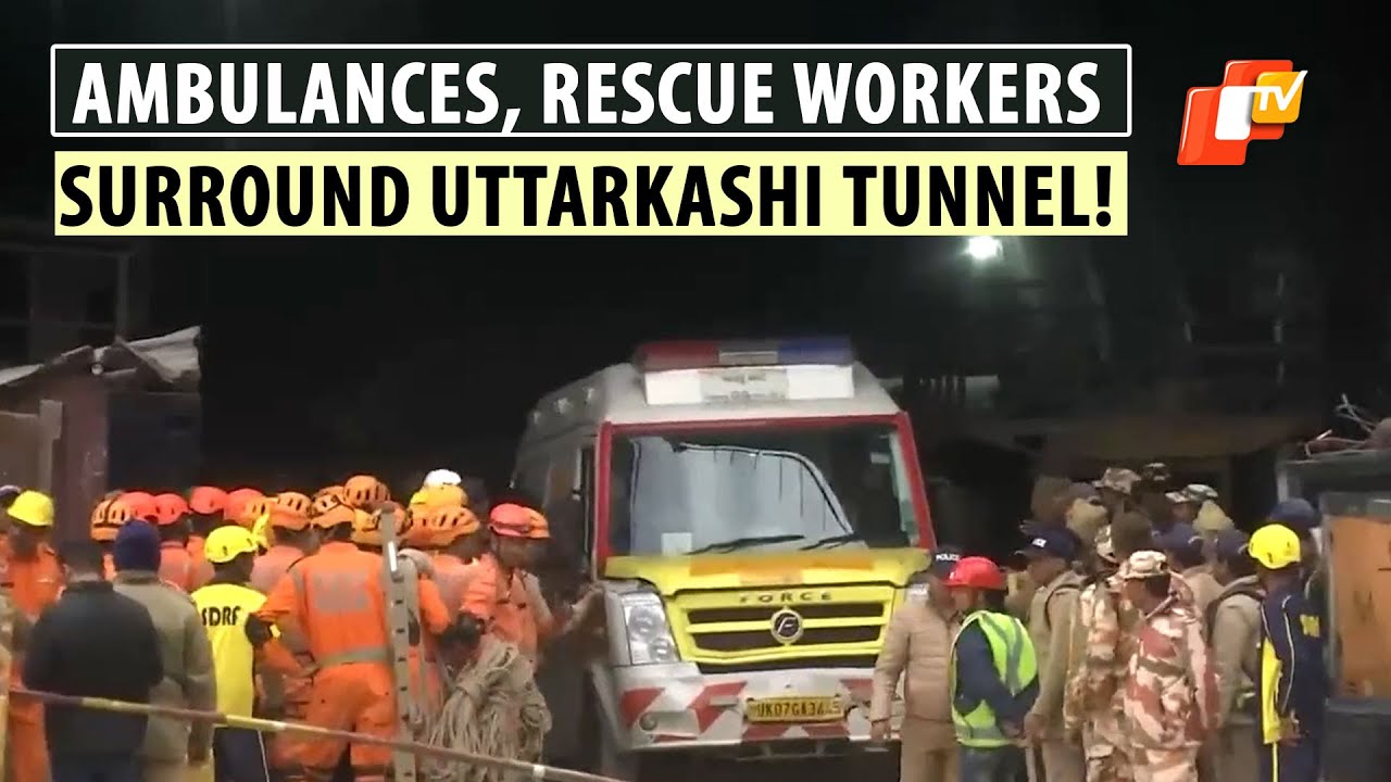 Uttarkashi Tunnel Rescue: Rescuers, Ambulances Gather Around Tunnel As Operations Reach Final Stage