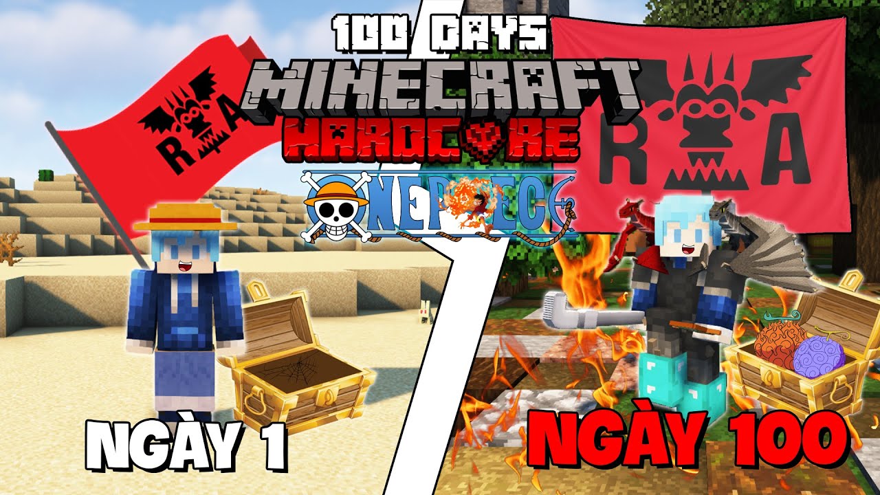 M&Igrave;NH SINH TỒN 100 NG&Agrave;Y L&Agrave;M QU&Acirc;N C&Aacute;CH MẠNG TRONG MINECRAFT ONE PIECE SI&Ecirc;U KH&Oacute; V&Agrave; MẠNH QU&Aacute; TRỜI !!