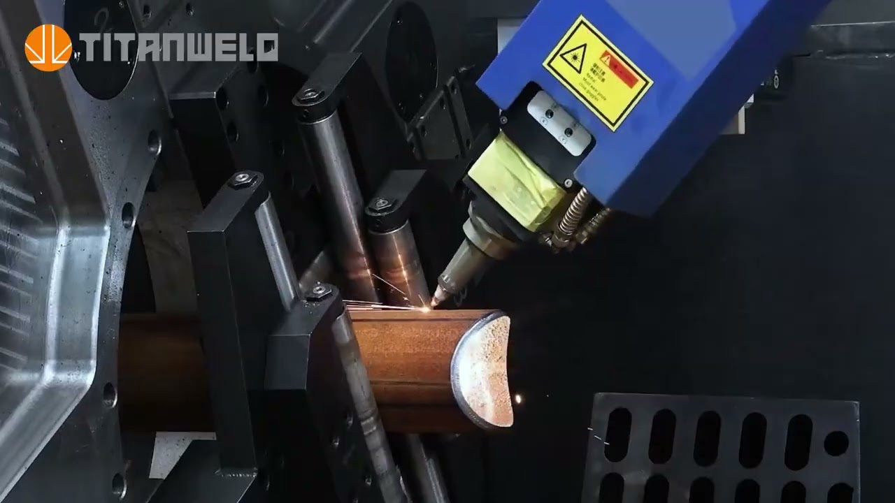TitanWeld Laser Tube Cutting Machine: Pipe Cutting + Beveling + Hole Processing Demo 🔥⚡
