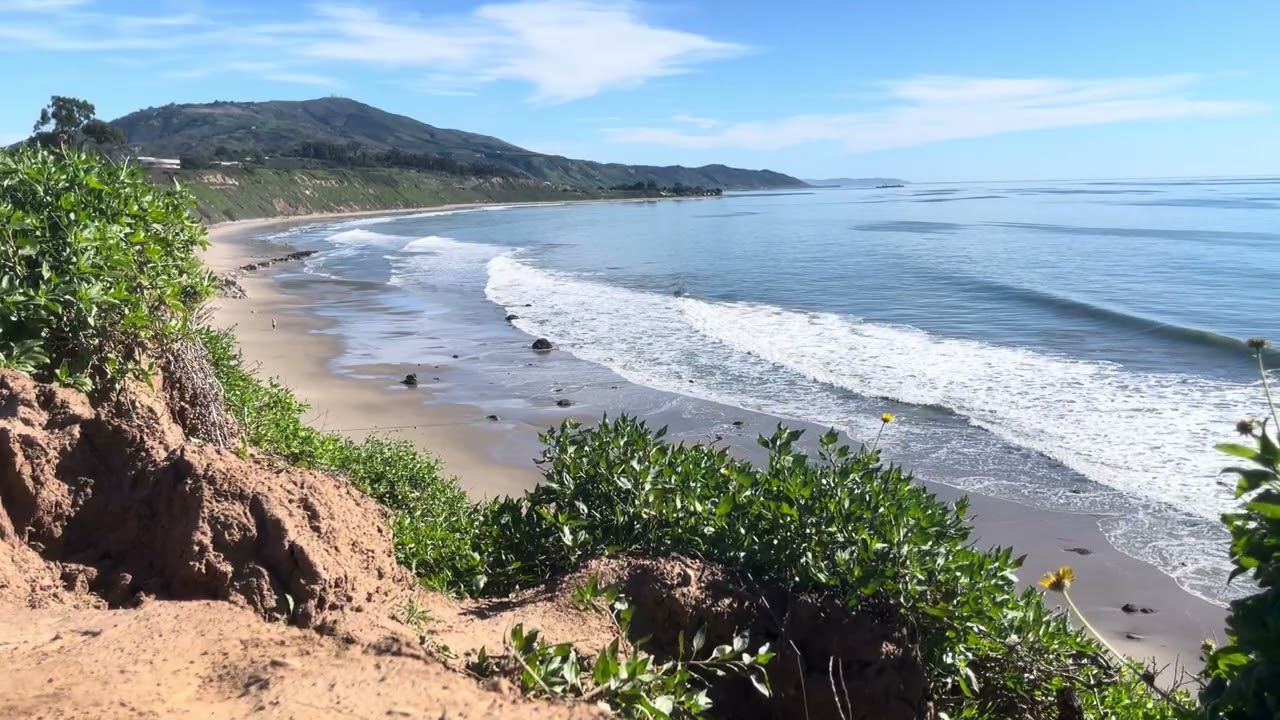 Carpinteria Tar Pits Beach | 1 Hour California Coast Ocean Sounds for Sleep, Relaxation & Focus